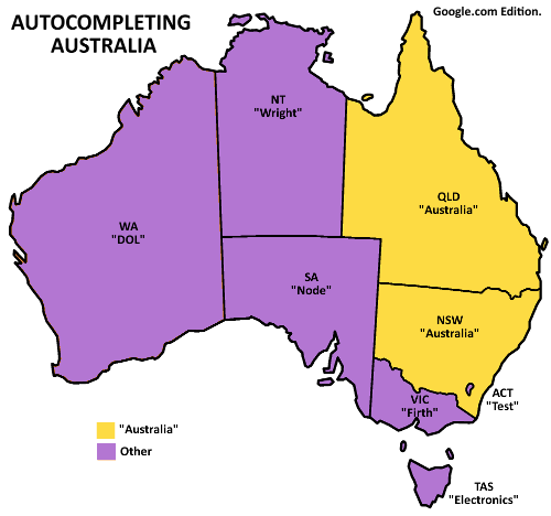 Autocompleting Australia (From the World)